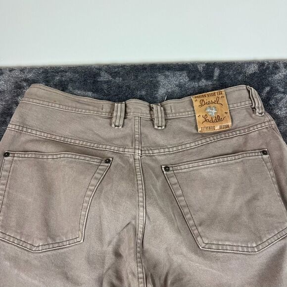 Diesel Saddle Baggy Straight Brown Jeans Button Fly Mens 36 (34X31) Italy Cotton - Picture 14 of 16